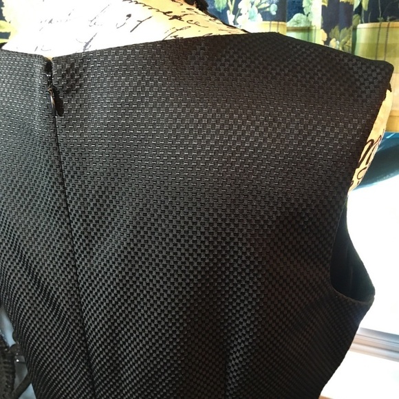 Ellen Tracy sleeveless black dress with beaded neckline - Picture 7 of 11